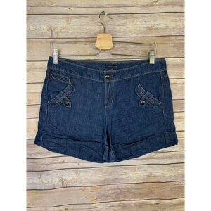 Tommy Hilfiger Womens Size 4 Chambray Shorts Dark Wash Flat Front